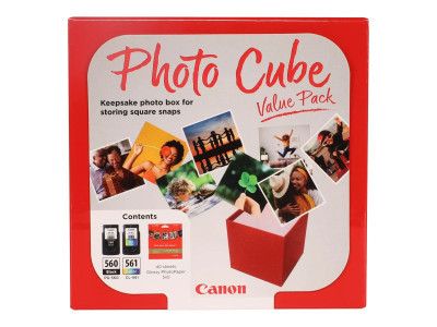 Canon : PG-560/CL-561 Photo CUBE VALUE pack 5X5 PHOT PAPER(PP-201 40SHE