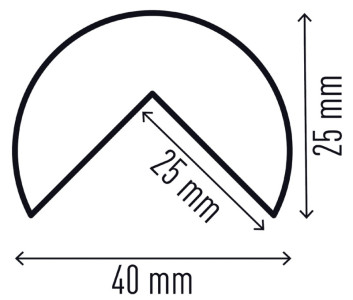 DURABLE Profilé de protection des angles C25R, longueur: 1 m