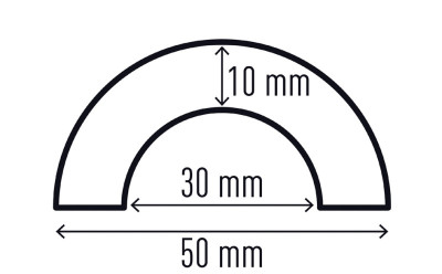 DURABLE Profilé de protection pour tubes P30, longueur: 1 m