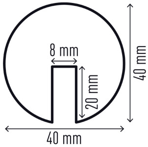 DURABLE Profilé de protection des bords E8R, longueur: 1 m