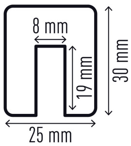 DURABLE Profilé de protection des bords E8, longueur: 1 m