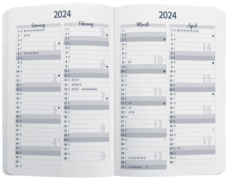sigel Agenda de poche Conceptum Design Casual 2024, gris/