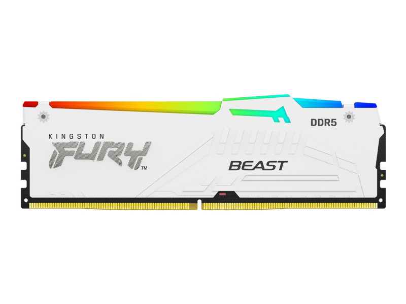 Kingston : 128GB DDR5-5600MT/S CL40 DIMM (kit OF 4) BEAST WHITE RGB XMP