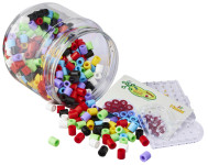 Hama Perles à repasser maxi, dans un pot en plastique Hama Perles à repasser maxi, dans un pot en plastique