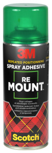 3M Scotch Colle spray RE MOUNT, détachable, 400 ml