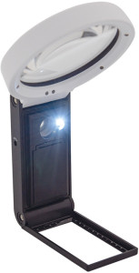 WEDO Loupe UV avec lumière LED et pied pliable, noir/blanc