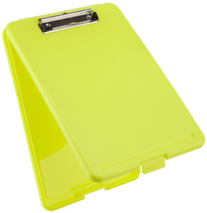 Läufer Porte-bloc à pince Safety, avec compartiment, jaune
