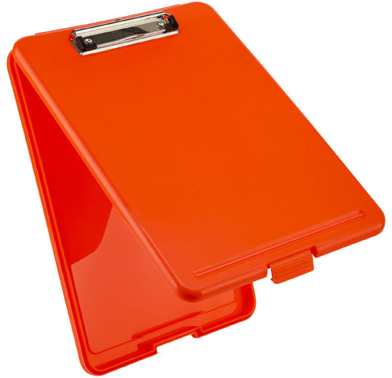 Läufer Porte-bloc à pince Safety, avec compartiment, orange