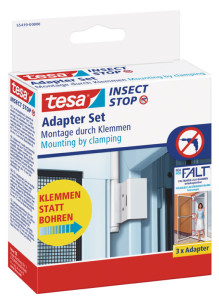 tesa Adaptateur pour moustiquaire de porte ALU FALT, blanc