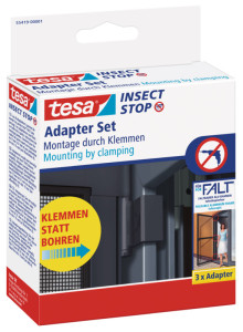 tesa Adaptateur pour moustiquaire de porte ALU FALT, blanc