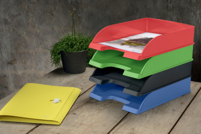 Corbeille à courrier LEITZ Recycle, A4, polystyrène, noir