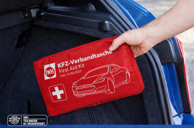 IWH KFZ-Verbandtasche, Inhalt DIN 13164, rot