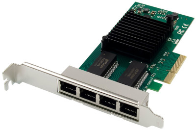 DIGITUS Carte réseau PCI Express Gigabit Ethernet, 4 ports