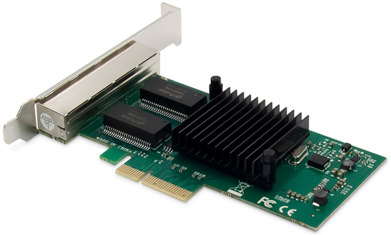 DIGITUS Carte réseau PCI Express Gigabit Ethernet, 4 ports