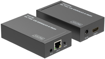 DIGITUS Kit d'extension Video HDMI IP, 120 m, noir