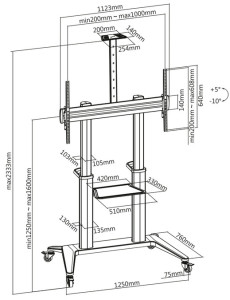 DIGITUS Chariot TV de collaboration/présentation