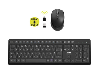 Port Technology : FR pack KEYBOARD + MOUSE TOUGH WIRELESS fr