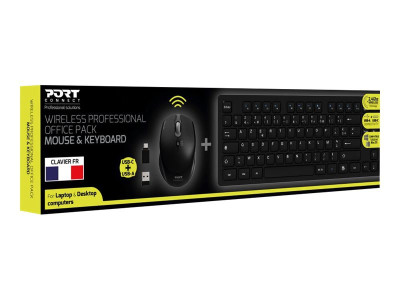 Port Technology : FR pack KEYBOARD + MOUSE TOUGH WIRELESS fr