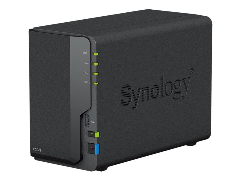 Synology : DS223 2BAY 1.7 GHZ QC 2GB DDR 4 1 X GBE 3X USB 3.2 I