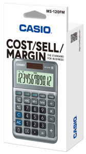 CASIO Calculatrice de bureau MS-120F, 12 chiffres, argent