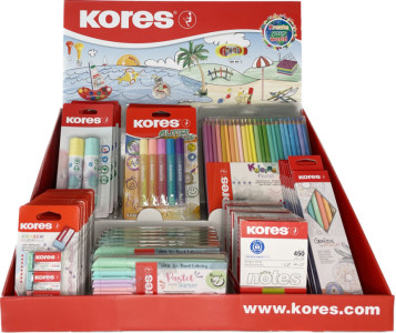 Kores Présentoir de comptoir série pastel, présentoir carton