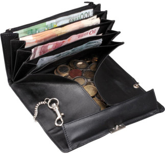 Alassio Portefeuille de serveur, en cuir nappa, noir