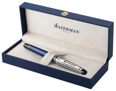 WATERMAN Stylo roller Expert Deluxe, métal - bleu C.T.