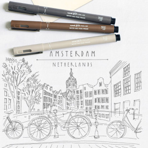 uni-ball Set d'écriture uni pin, coffret de 8 pièces