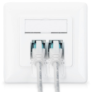 DIGITUS Unterputzdose Kat. 6A, Klasse EA, 2x RJ45, reinweiß