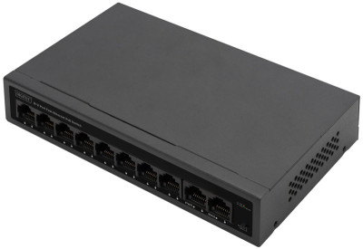 DIGITUS Commutateur 8+2 ports FE PoE, 10/100 Mbps