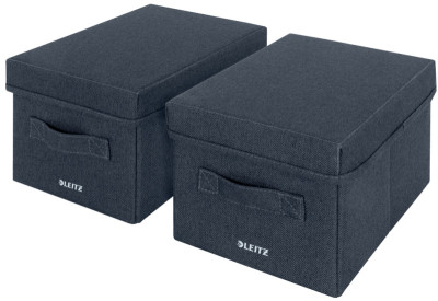 LEITZ Boîte de rangement en tissu, taille M, set de 2, gris