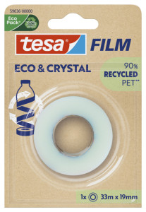 tesa Film ruban adhésif ECO & CRYSTAL, 19 mm x 10 m, blister