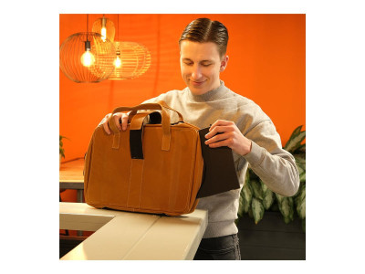 R-Go Tools : VIVA LAPTOP BAG 15.6IN BROWN - FULL GRAIN LEATHER BROWN