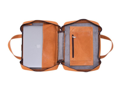 R-Go Tools : VIVA LAPTOP BAG 15.6IN BROWN - FULL GRAIN LEATHER BROWN