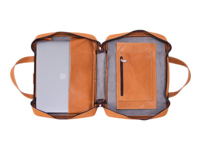 R-Go Tools : VIVA LAPTOP BAG 15.6IN BROWN - FULL GRAIN LEATHER BROWN