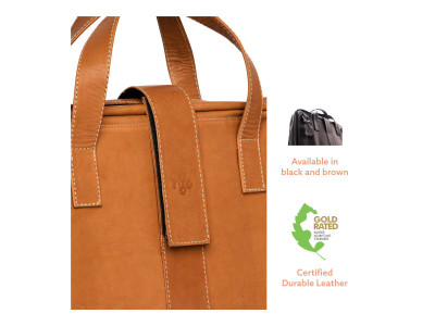 R-Go Tools : VIVA LAPTOP BAG 15.6IN BROWN - FULL GRAIN LEATHER BROWN