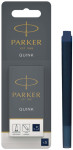 PARKER Cartouche d'encre longue QUINK, en blister, bleu noir