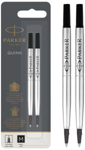 PARKER Recharge pour rollerball QUINK, 0,7 mm, blister, noir