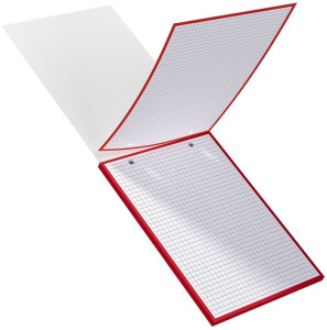 Oxford Bloc de fiches bristol, A5, quadrillé, blanc / rouge