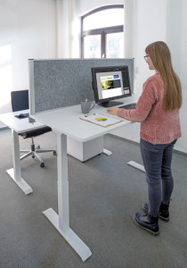 MAUL Système de cloison de bureau MAULconnecto, blanc / gris