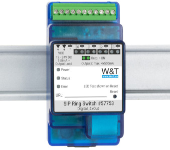 W&T SIP Ring Switch 4xOut, 10/100 BaseT, blau
