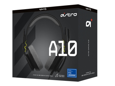 Logitech : ASTRO A10 WIRED HEADSET OVER-EAR/3.5MM - BLACK