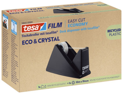 tesa Dévidoir de bureau Easy Cut Economy, équipé, noir