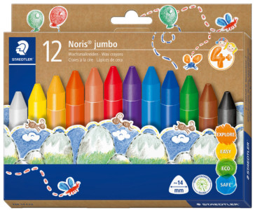 STAEDTLER Craie à la cire Noris jumbo, étui carton de 9