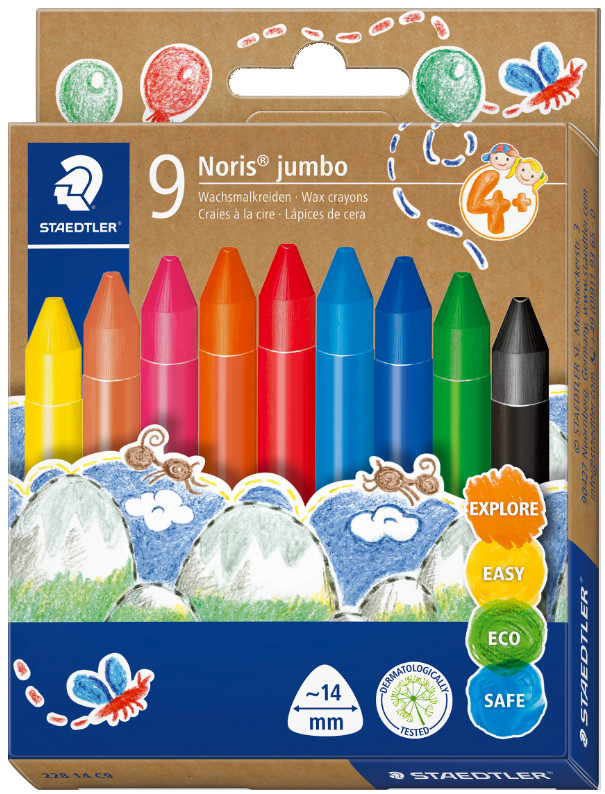 STAEDTLER Craie à la cire Noris jumbo, étui carton de 12