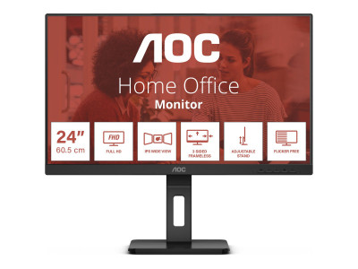 AOC : 24E3QAF 24IN IPS FHD 300CD 4MS/HDMI/DP/VGA/2USB/HAS