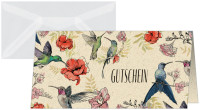 Carte cadeau sigel « Colibris et fleurs », DIN long