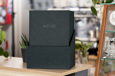 sigel Speisekarten-Mappe MENU, DIN A4, anthrazit, 10er Box