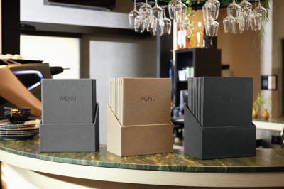 Chemises de menu Sigel MENU, DIN A4, anthracite, boîte de 10