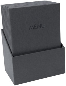 Chemises de menu Sigel MENU, DIN A4, anthracite, boîte de 10